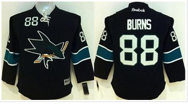 Youth NHL Sharks #88 Brent Burns Black Stitched Jersey