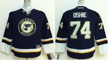 Youth NHL St. Louis Blues #74 T.J Oshie Navy Blue NHL Jersey