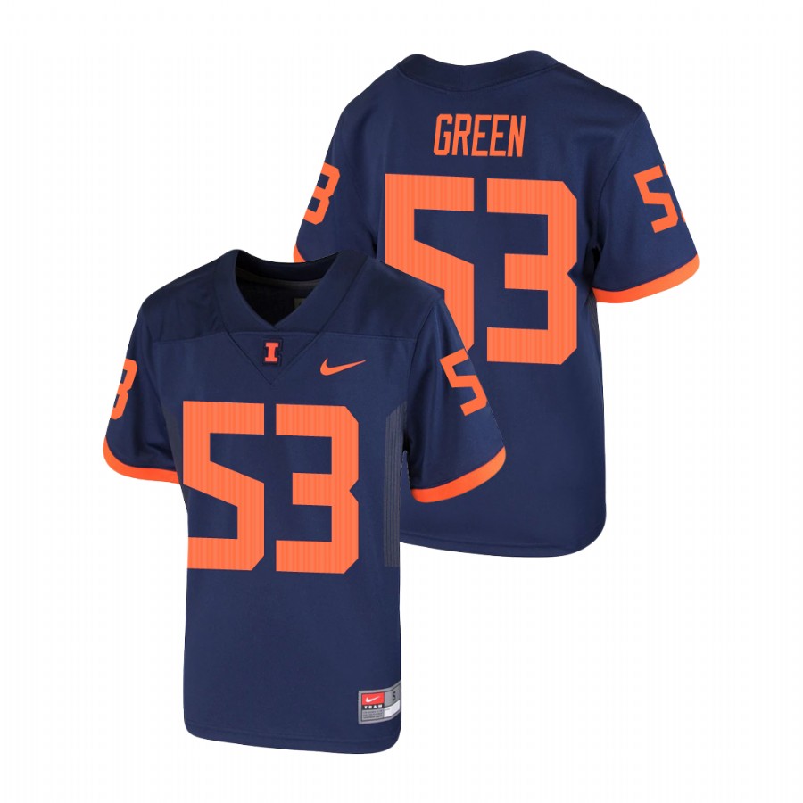 Youth Navy Illinois Fighting Illini Kendrick Green Replica Football Jersey