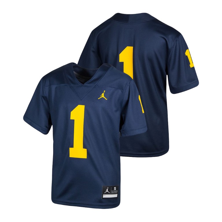 Youth Navy Jordan Brand College Football Michigan Wolverines Team Replica Jersey