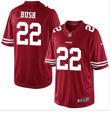 Youth New 49ers #22 Reggie Bush Red Team Color Stitched NFL Elite Jersey