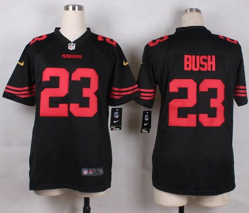 Youth New 49ers #23 Reggie Bush Black Alternate Stitched NFL Elite Jersey