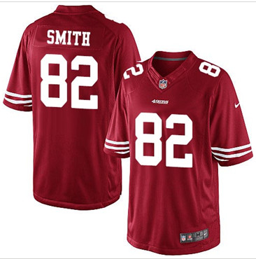 Youth New 49ers #82 Torrey Smith Red Team Color Stitched NFL Elite Jersey