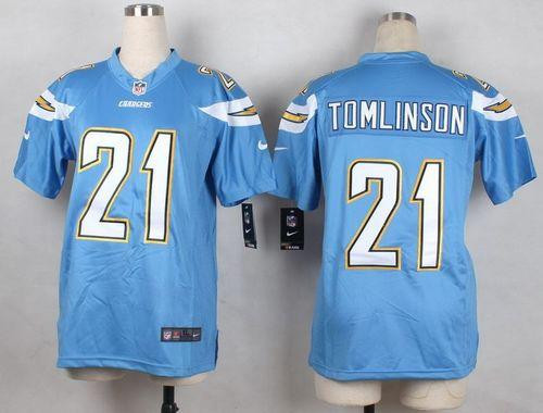 Youth New Chargers #21 LaDainian Tomlinson Electric Blue Alternate Stitched NFL jersey