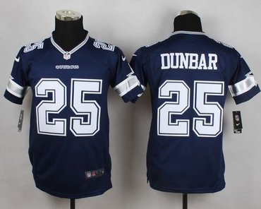Youth New Cowboys #25 Lance Dunbar Navy Blue Team Color NFL Elite Jersey