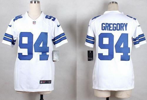 Youth New Cowboys #94 Randy Gregory White Stitched NFL Elite Jersey