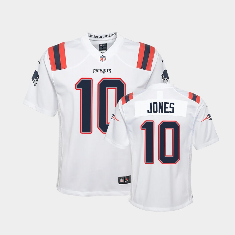 Youth New England Patriots #10 Mac Jones White Nike Vapor Player Limited Jersey