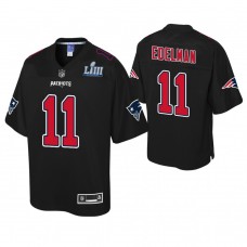 Youth New England Patriots #11 Julian Edelman Black Super Bowl LIII Champions Fashion Jersey