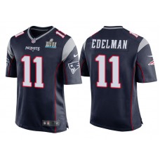 Youth New England Patriots #11 Julian Edelman Navy Super Bowl LII Bound Game Jersey