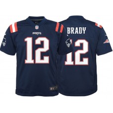 Youth New England Patriots #12 Tom Brady Navy Color Rush Game Jersey