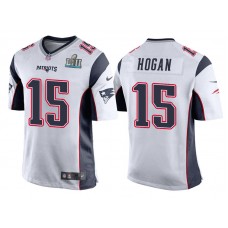 Youth New England Patriots #15 Chris Hogan White Super Bowl LII Bound Game Jersey