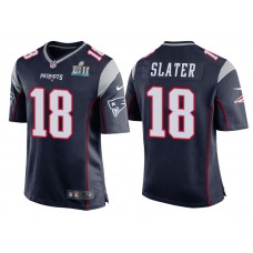 Youth New England Patriots #18 Matthew Slater Navy Super Bowl LII Bound Game Jersey