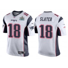 Youth New England Patriots #18 Matthew Slater White Super Bowl LII Bound Game Jersey