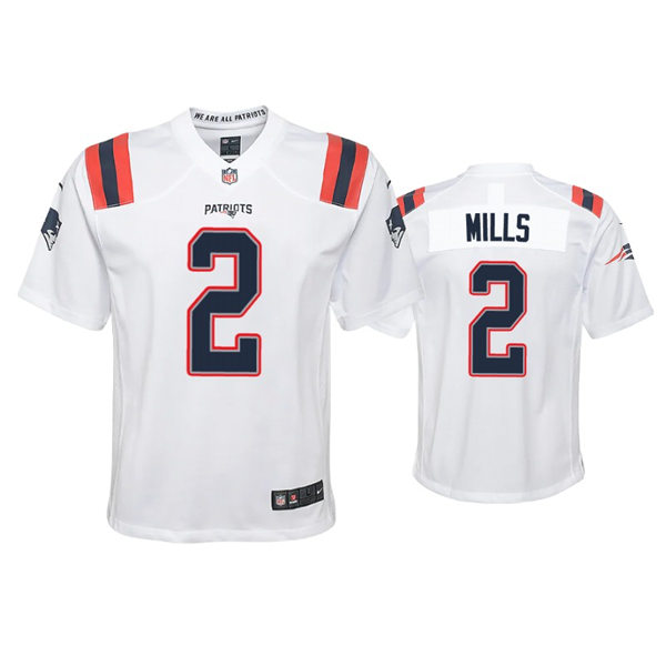 Youth New England Patriots #2 Jalen Mills Nike White Limited Jersey