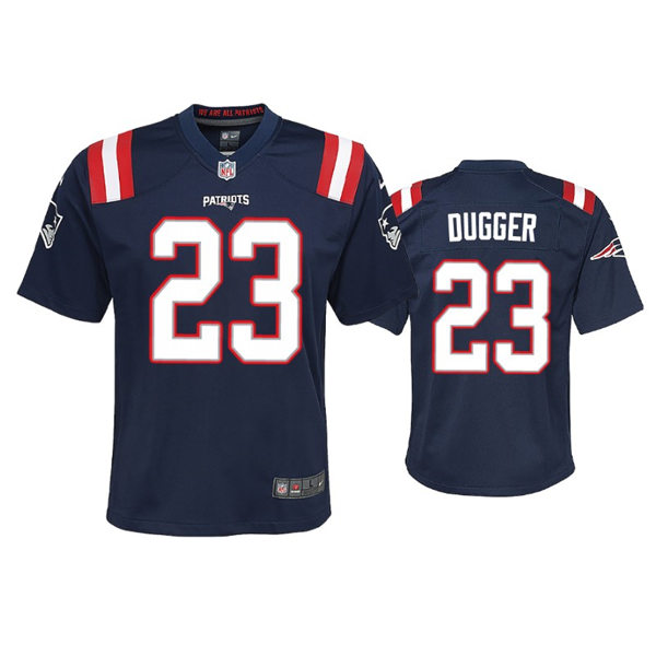 Youth New England Patriots #23 Kyle Dugger Nike Navy Limited Jersey