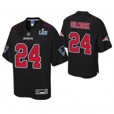 Youth New England Patriots #24 Stephon Gilmore Black Super Bowl LIII Champions Fashion Jersey