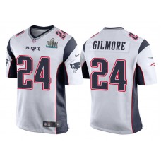 Youth New England Patriots #24 Stephon Gilmore White Super Bowl LII Bound Game Jersey