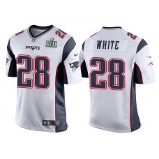 Youth New England Patriots #28 James White White Super Bowl LII Bound Game Jersey