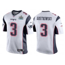 Youth New England Patriots #3 Stephen Gostkowski White Super Bowl LII Bound Game Jersey