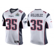 Youth New England Patriots #35 Mike Gillislee White Super Bowl LII Bound Game Jersey