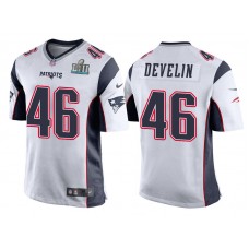 Youth New England Patriots #46 James Develin White Super Bowl LII Bound Game Jersey