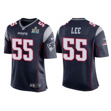 Youth New England Patriots #55 Eric Lee Navy Super Bowl LII Bound Game Jersey