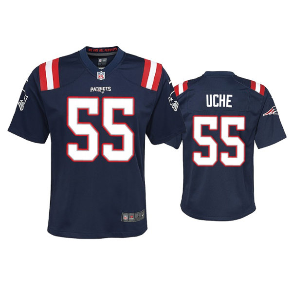 Youth New England Patriots #55 Josh Uche Nike Navy Limited Jersey