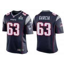 Youth New England Patriots #63 Antonio Garcia Navy Super Bowl LII Bound Game Jersey