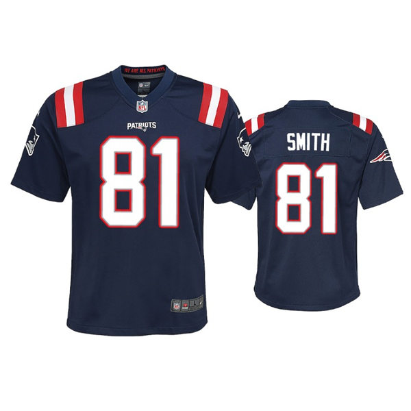 Youth New England Patriots #81 Jonnu Smith Nike Navy Limited Jersey