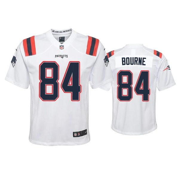 Youth New England Patriots #84 Kendrick Bourne Nike White Limited Jersey