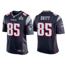 Youth New England Patriots #85 Kenny Britt Navy Super Bowl LII Bound Game Jersey