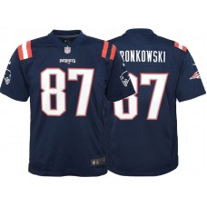 Youth New England Patriots #87 Rob Gronkowski Navy Color Rush Game Jersey