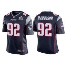 Youth New England Patriots #92 James Harrison Navy Super Bowl LII Bound Game Jersey