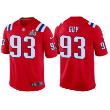 Youth New England Patriots #93 Lawrence Guy Red Super Bowl LII Bound Game Jersey