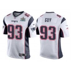 Youth New England Patriots #93 Lawrence Guy White Super Bowl LII Bound Game Jersey
