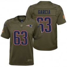 Youth New England Patriots Antonio Garcia Olive 2017 Salute to Service Game Jersey