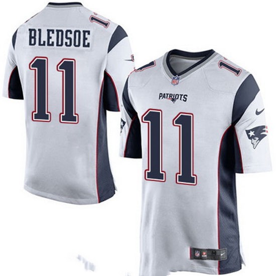 Youth New England Patriots Retired Player #11 Drew Bledsoe White Stitched NFL Nike Game Jersey