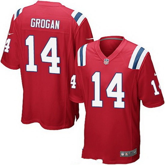 Youth New England Patriots Retired Player #14 Steve Grogan Red Stitched NFL Nike Game Jersey