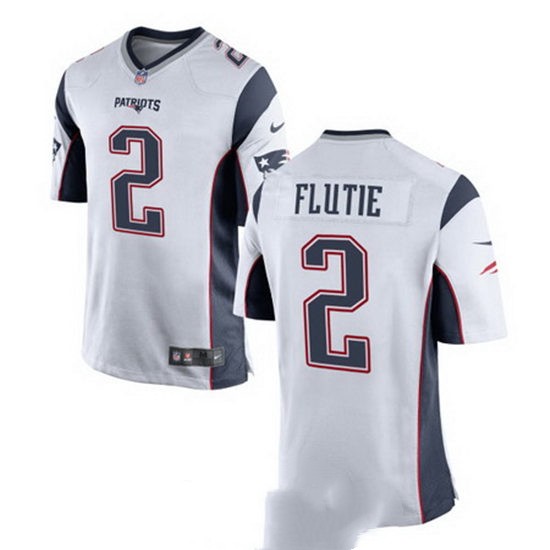 Youth New England Patriots Retired Player #2 Doug Flutie White Stitched NFL Nike Game Jersey