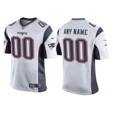 Youth New England Patriots White Game Customized Jersey