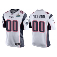 Youth New England Patriots White Super Bowl LII Bound Game Customized Jersey
