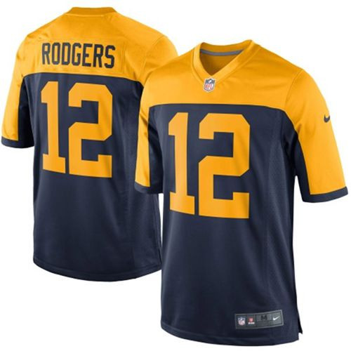Youth New Green Bay Packers #12 Aaron Rodgers Navy Blue Alternate Stitched NFL New Elite Jersey