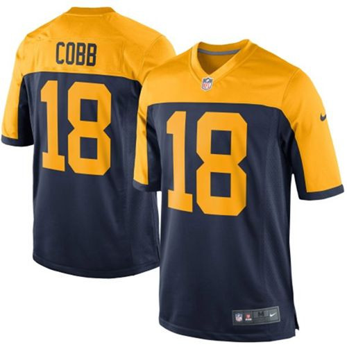 Youth New Green Bay Packers #18 Randall Cobb Navy Blue Alternate Stitched NFL New Elite Jersey