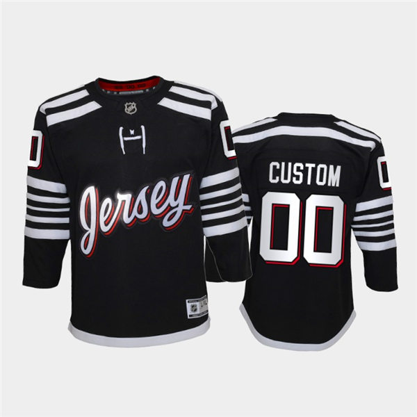 Youth New Jersey Devils Custom Adidas Black Alternate Premier Player Jersey Stitched