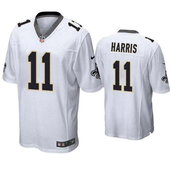 Youth New Orleans Saints #11 Deonte Harris Nike White Limited Jersey