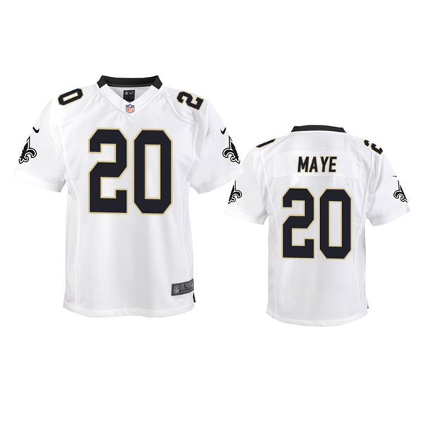 Youth New Orleans Saints #20 Deonte Harris Nike White Limited Jersey