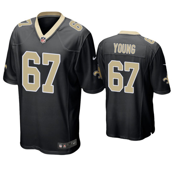 Youth New Orleans Saints #67 Landon Young Nike Black Limited Jersey
