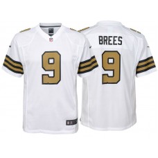 Youth New Orleans Saints #9 Drew Brees White Color Rush Game Jersey
