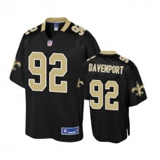 Youth New Orleans Saints #92 Marcus Davenport Black Player Jersey