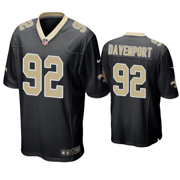 Youth New Orleans Saints #92 Marcus Davenport Nike Black Limited Jersey